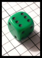 Dice : Dice - 6D Pipped - Green with Black Pips Small - FA collection buy Dec 2010